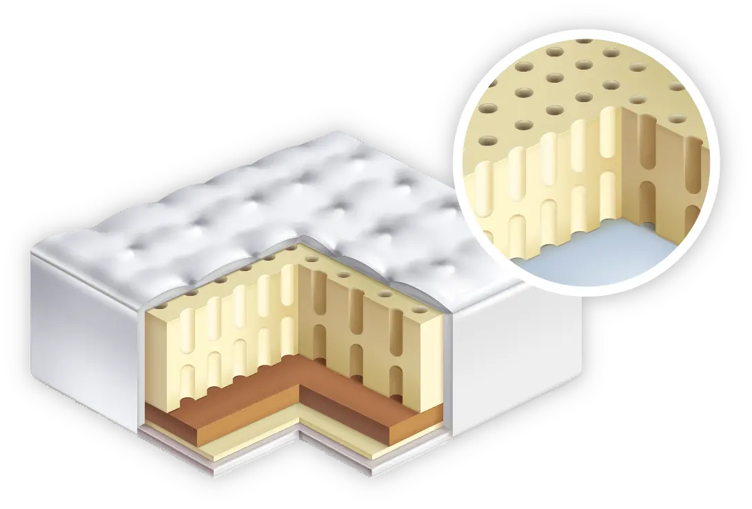 乳膠床墊切開圖